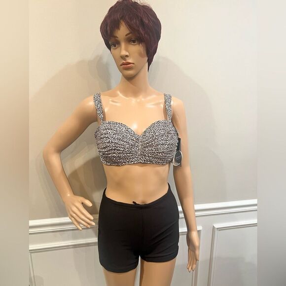 NWT Home Coco Reef Charisma Pleated Bra Sized Underwire Bandeau Bikini Top - Picture 6 of 8